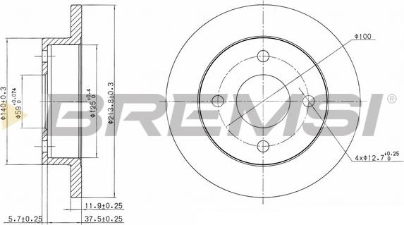 Bremsi CD6202S - Əyləc Diski furqanavto.az