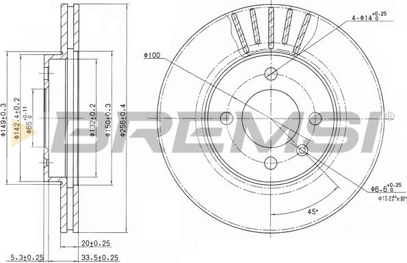 Bremsi CD6207V - Əyləc Diski furqanavto.az