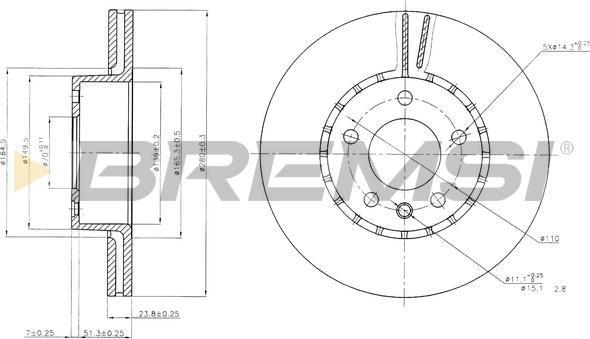 Bremsi CD6217V - Əyləc Diski furqanavto.az