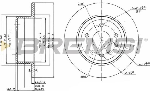 Bremsi CD6239S - Əyləc Diski furqanavto.az