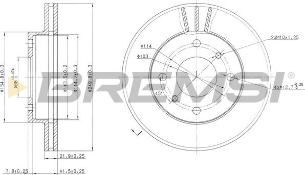 Bremsi CD6234V - Əyləc Diski furqanavto.az