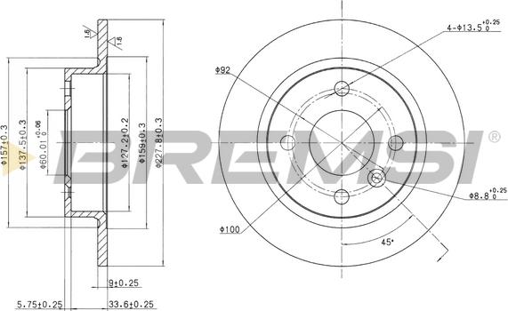 Bremsi CD6226S - Əyləc Diski furqanavto.az