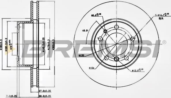 Bremsi CD6222V - Əyləc Diski furqanavto.az