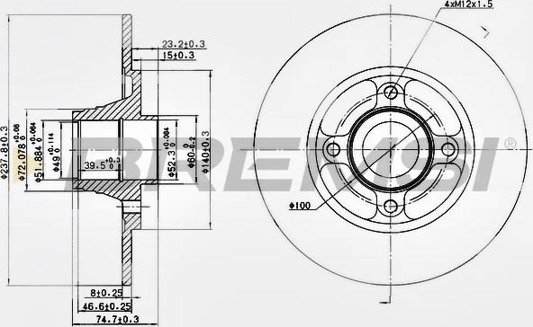 Bremsi CD6752S - Əyləc Diski furqanavto.az