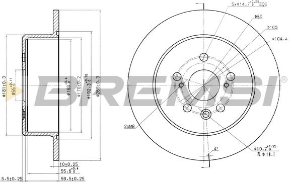 Bremsi CD6705S - Əyləc Diski furqanavto.az