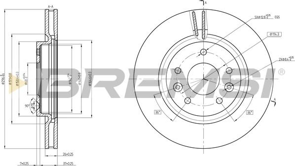 Bremsi CD8466V - Əyləc Diski furqanavto.az