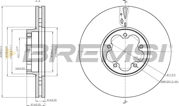 Bremsi CD8468V - Əyləc Diski furqanavto.az