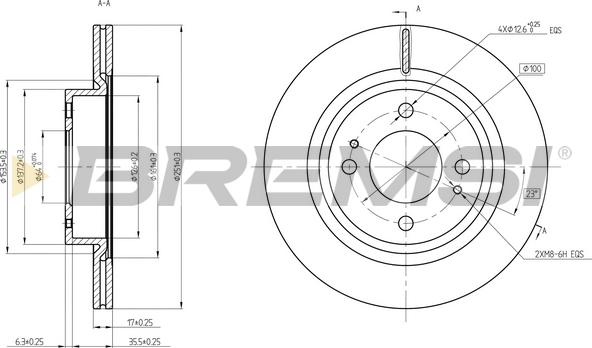 Bremsi CD8467V - Əyləc Diski furqanavto.az