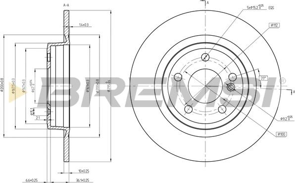 Bremsi CD8486S - Əyləc Diski furqanavto.az