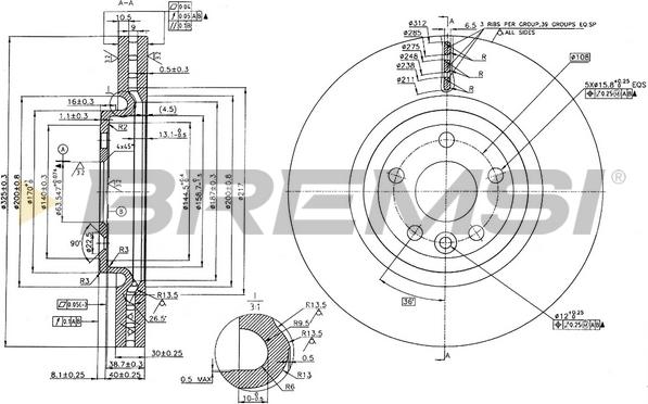 Bremsi CD8431V - Əyləc Diski furqanavto.az