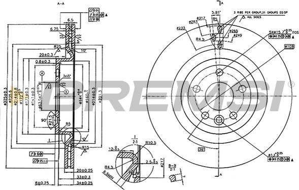 Bremsi CD8432V - Əyləc Diski furqanavto.az