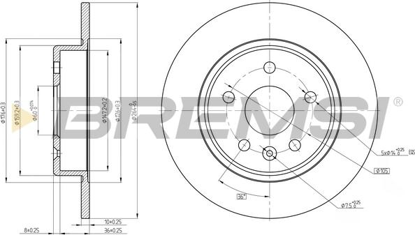 Bremsi CD8426S - Əyləc Diski furqanavto.az