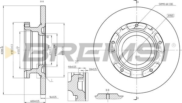 Bremsi CD8472S - Əyləc Diski furqanavto.az