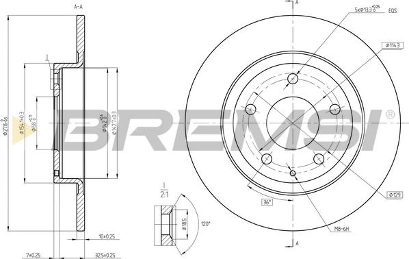 Bremsi CD8477S - Əyləc Diski furqanavto.az