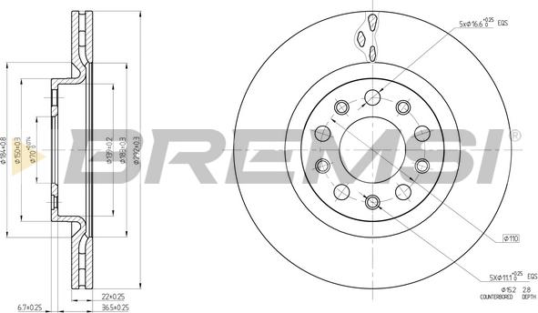 Bremsi CD8556V - Əyləc Diski furqanavto.az