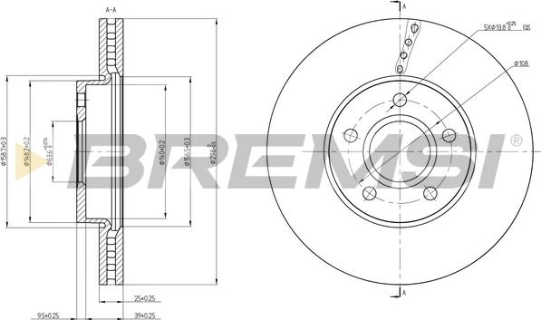 Bremsi CD8509V - Əyləc Diski furqanavto.az