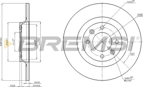 Bremsi CD8511S - Əyləc Diski furqanavto.az