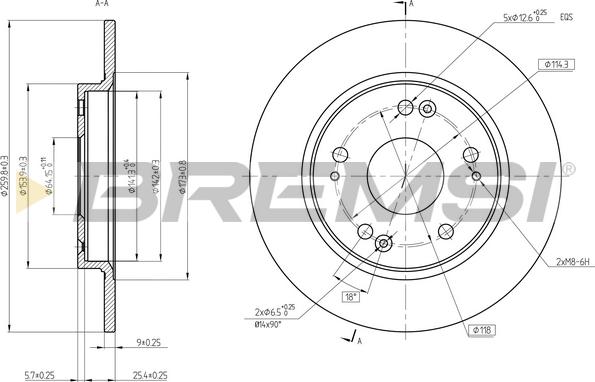 Bremsi CD8524S - Əyləc Diski furqanavto.az