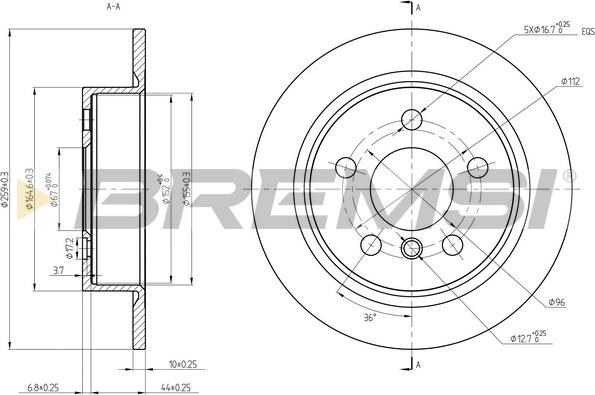 Bremsi CD8656S - Əyləc Diski furqanavto.az