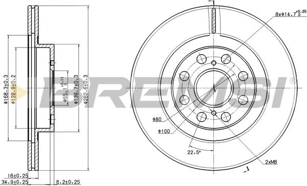 Bremsi CD8658V - Əyləc Diski furqanavto.az