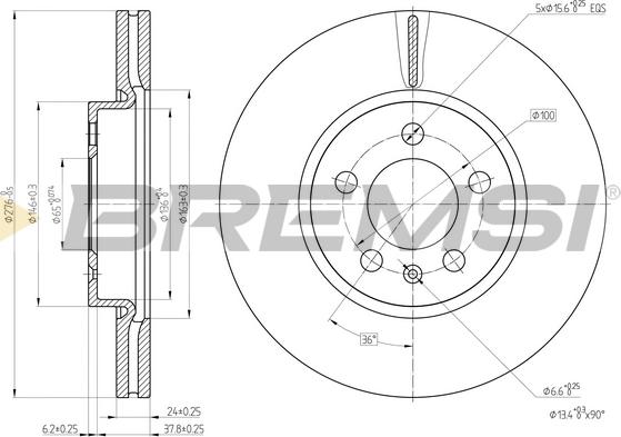 Bremsi CD8664V - Əyləc Diski furqanavto.az