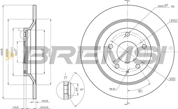 Bremsi CD8609S - Əyləc Diski furqanavto.az