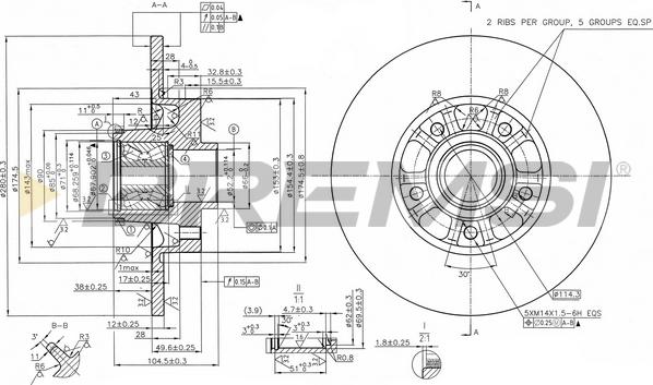 Bremsi CD8602S - Əyləc Diski furqanavto.az