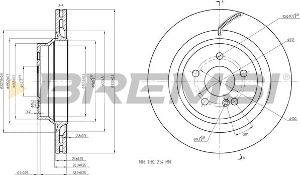 Bremsi CD8611V - Əyləc Diski furqanavto.az