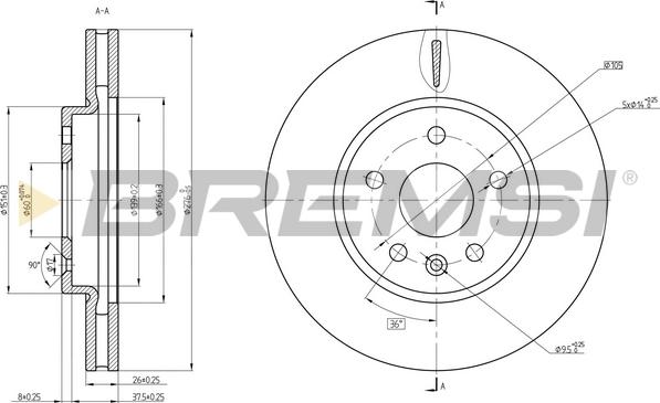 Bremsi CD8685V - Əyləc Diski furqanavto.az