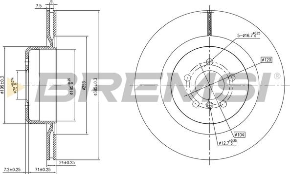 Bremsi CD8624V - Əyləc Diski furqanavto.az