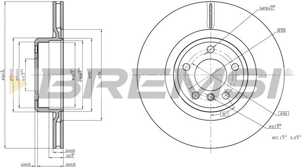 Bremsi CD8623V - Əyləc Diski furqanavto.az