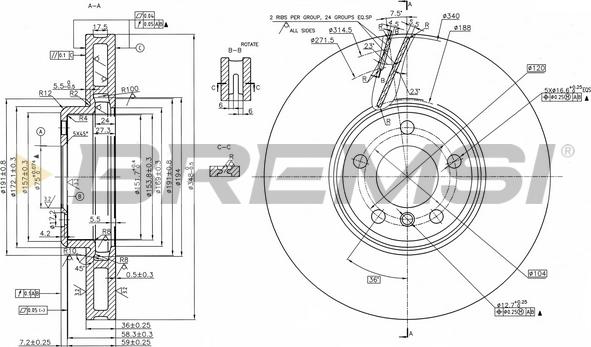 Bremsi CD8043VLS - Əyləc Diski furqanavto.az