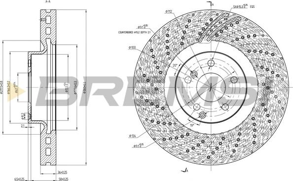 Bremsi CD8051V - Əyləc Diski furqanavto.az