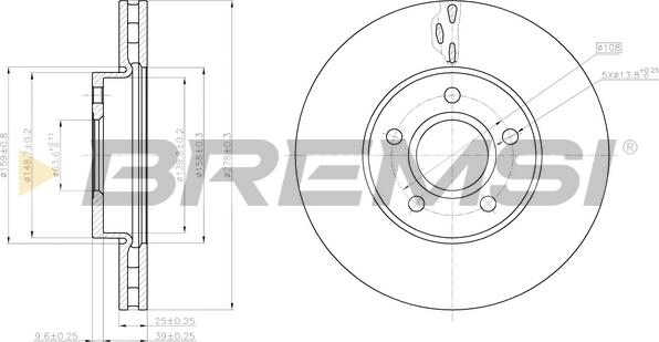 Bremsi CD8062V - Əyləc Diski furqanavto.az