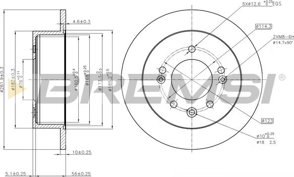 Bremsi CD8005S - Əyləc Diski furqanavto.az