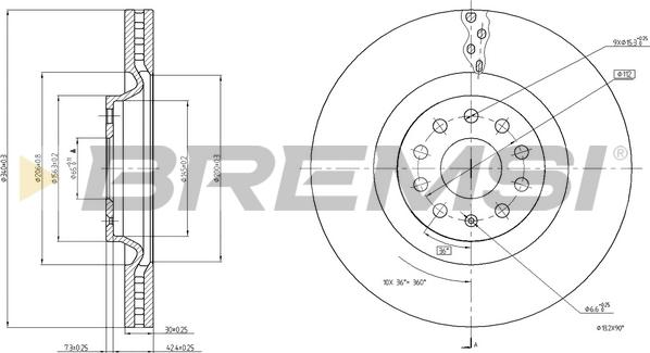 Bremsi CD8000V - Əyləc Diski furqanavto.az