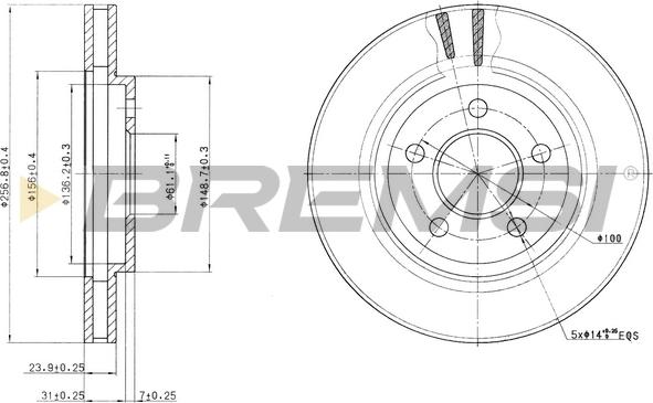 Bremsi CD8001V - Əyləc Diski furqanavto.az