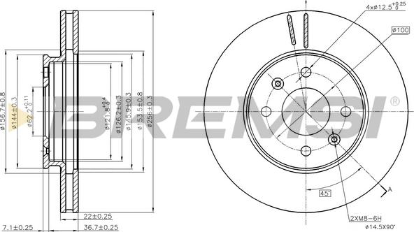 Bremsi CD8089V - Əyləc Diski furqanavto.az