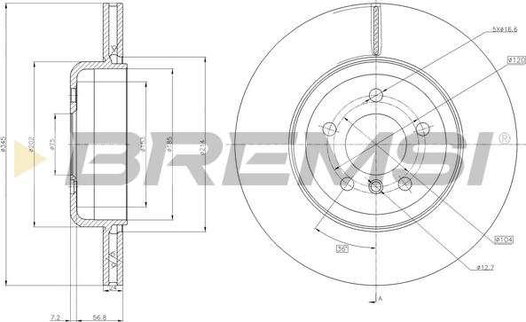 Bremsi CD8037V - Əyləc Diski furqanavto.az