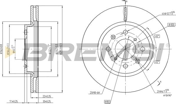 Bremsi CD8070V - Əyləc Diski furqanavto.az