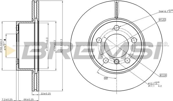 Bremsi CD8195V - Əyləc Diski furqanavto.az