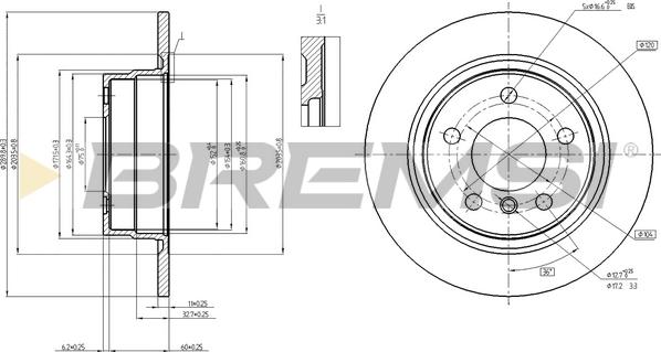 Bremsi CD8197S - Əyləc Diski furqanavto.az