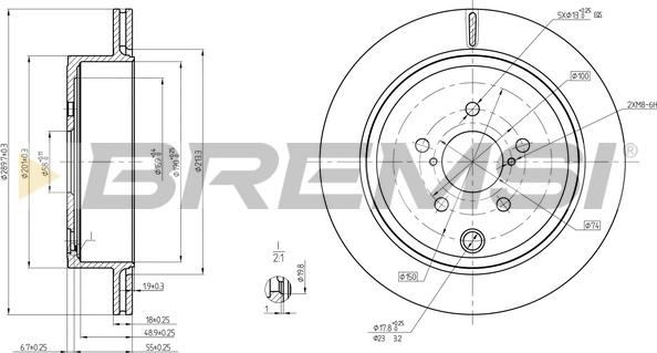 Bremsi CD8141V - Əyləc Diski furqanavto.az