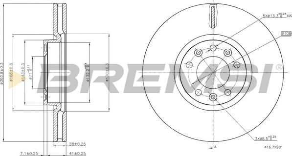 Bremsi CD8156V - Əyləc Diski furqanavto.az