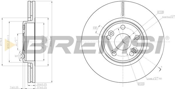 Bremsi CD8152V - Əyləc Diski furqanavto.az