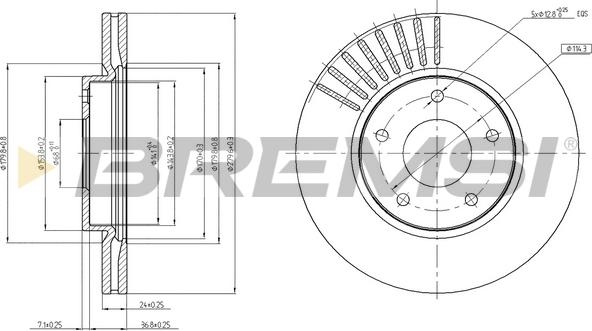 Bremsi CD8100V - Əyləc Diski furqanavto.az