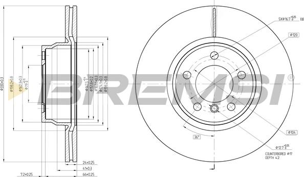 Bremsi CD8315V - Əyləc Diski furqanavto.az