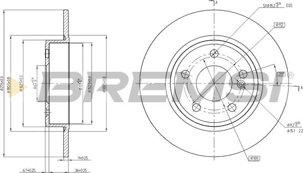 Bremsi CD8335S - Əyləc Diski furqanavto.az