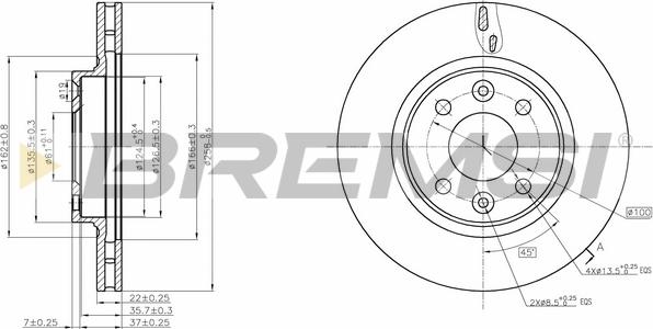 Bremsi CD8327V - Əyləc Diski furqanavto.az