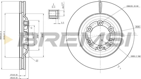 Bremsi CD8372V - Əyləc Diski furqanavto.az